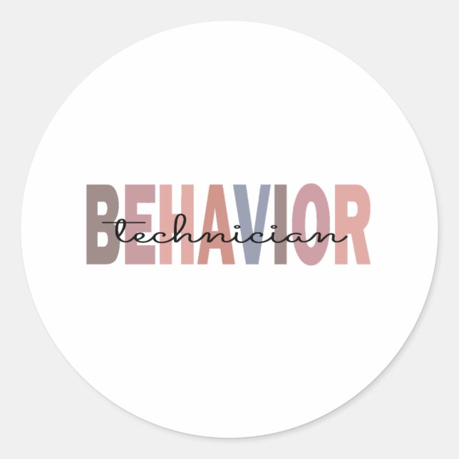 applied behaviour technician classic round sticker (Front)