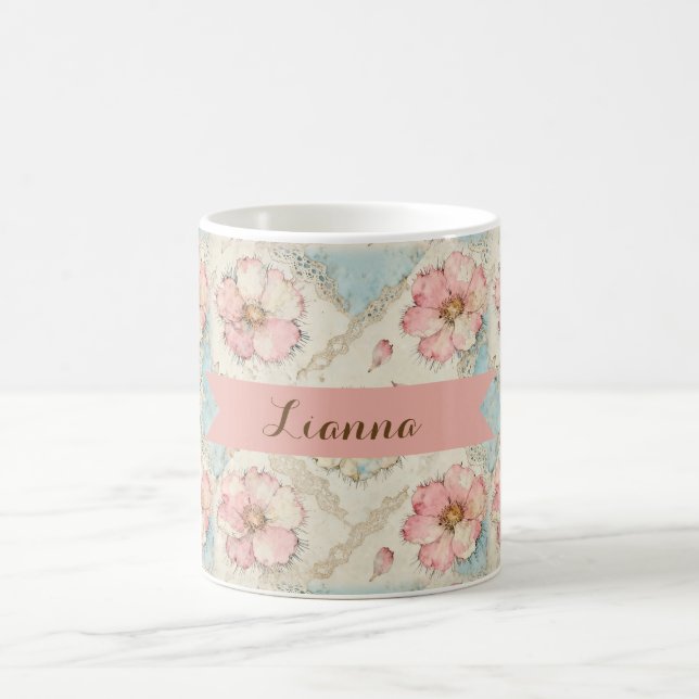 Applique Floral Patchwork Coffee Mug (Center)