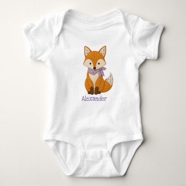 Applique Foxy Baby Bodysuit (Front)