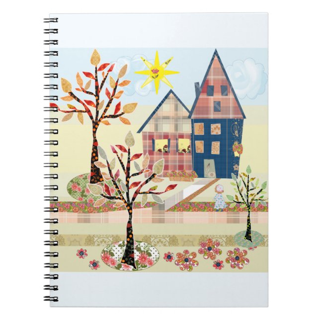 Applique, houses, village notebook (Front)