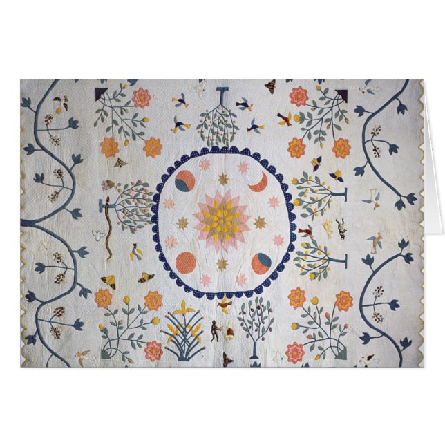 Applique quilt with Sun, Moon, Stars (Front Horizontal)