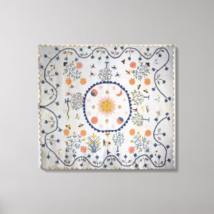 Applique quilt with Sun, Moon, Stars Canvas Print