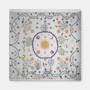 Applique quilt with Sun, Moon, Stars Magnet