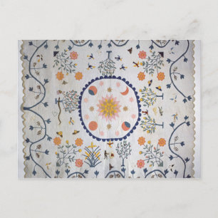 Applique quilt with Sun, Moon, Stars Postcard