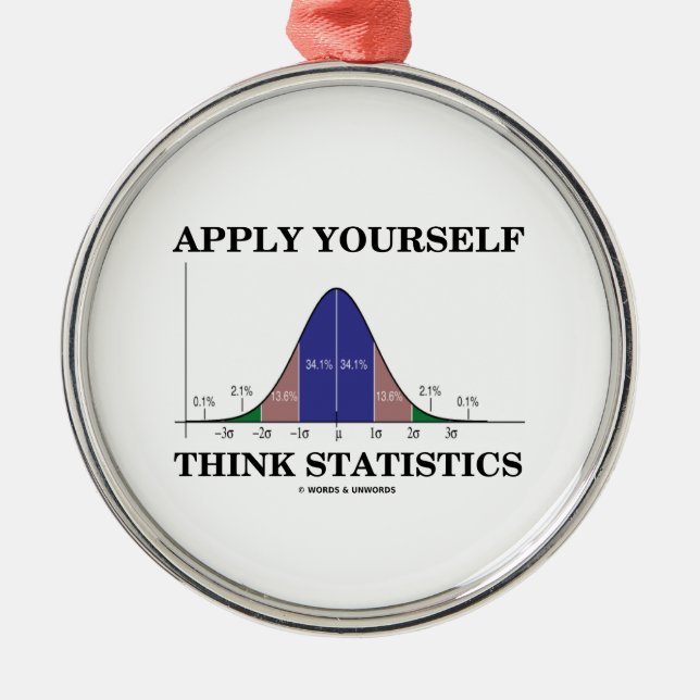 Apply Yourself Think Statistics (Bell Curve Metal Tree Decoration (Front)