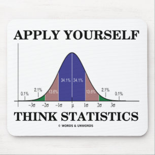 Apply Yourself Think Statistics (Bell Curve) Mouse Pad