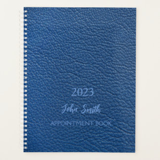 Appointment Book 2023, Blue Leather Pattern  Plann Planner