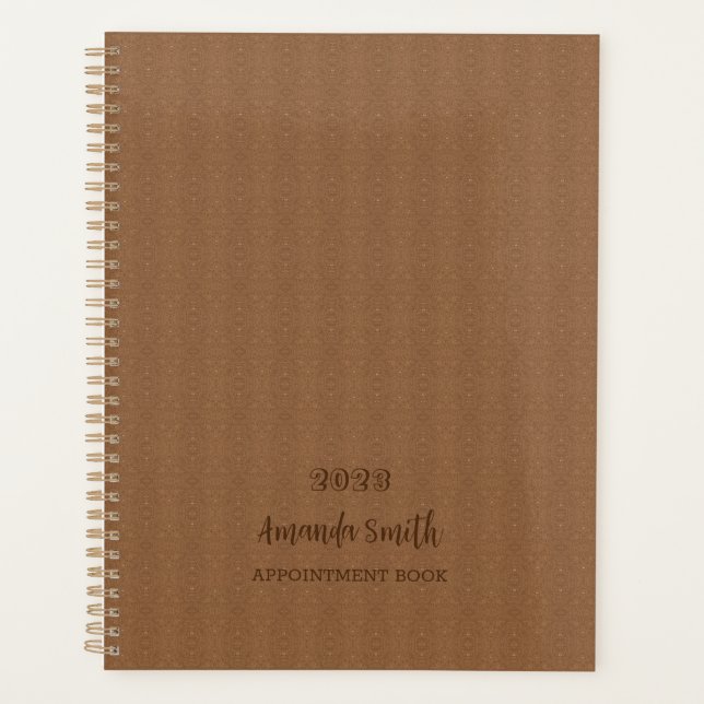 Appointment Book 2023, Brown Pattern Planner (Front)