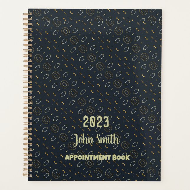 Appointment Book 2023, Grey With Gold Planner (Front)