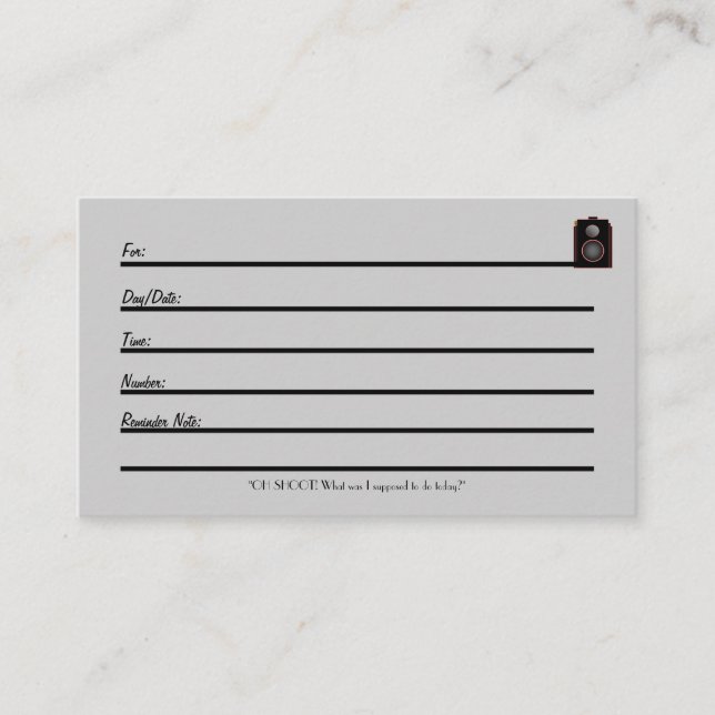 Appointment Card (deco camera 2) (Front)