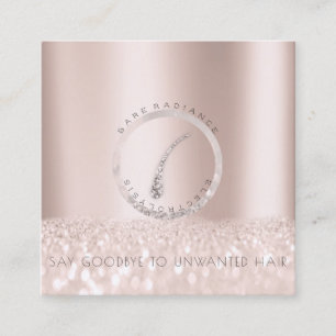 Appointment Card Electrolysis Rose Glitter Logo