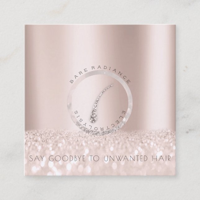 Appointment Card Electrolysis Rose Glitter Logo1 (Front)