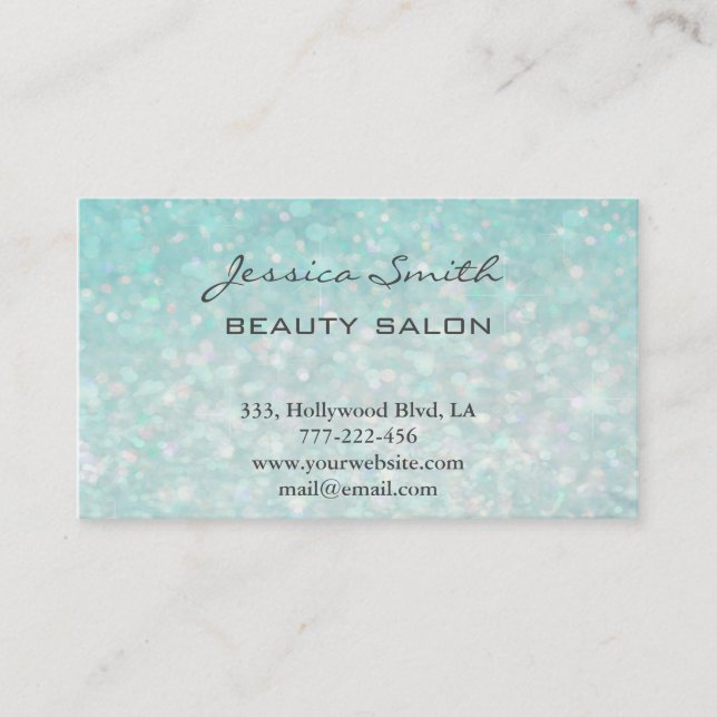 Appointment card elegant chic faux glittery (Front)