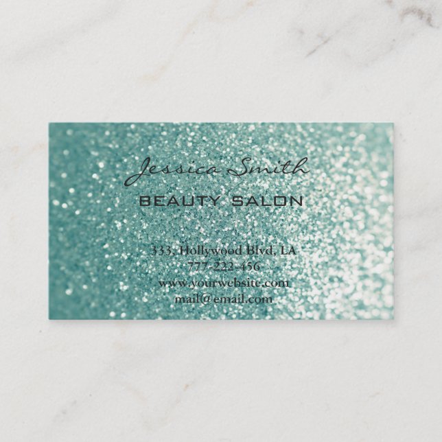 Appointment card elegant chic faux glittery (Front)