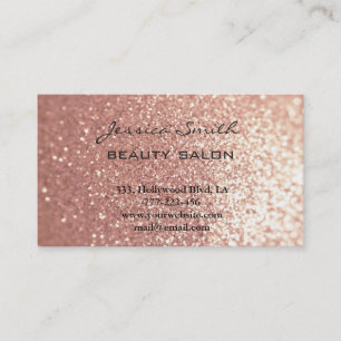 Appointment card elegant chic rose gold glittery
