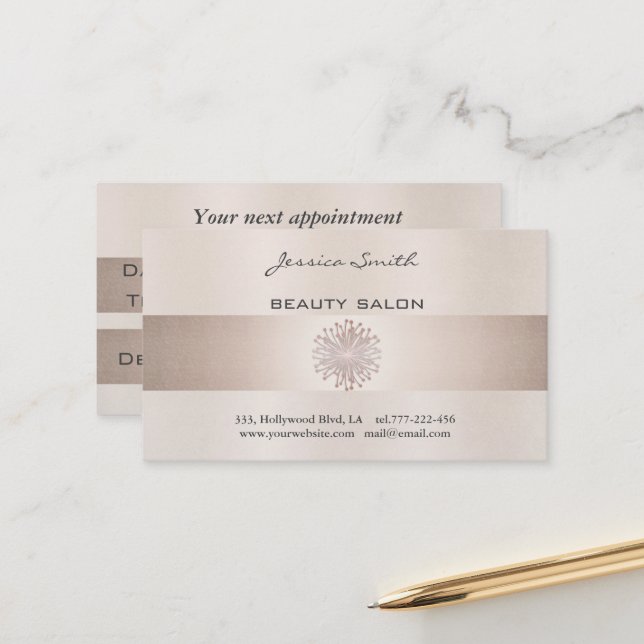 Appointment card elegant shiny bright dandelion (Front/Back In Situ)