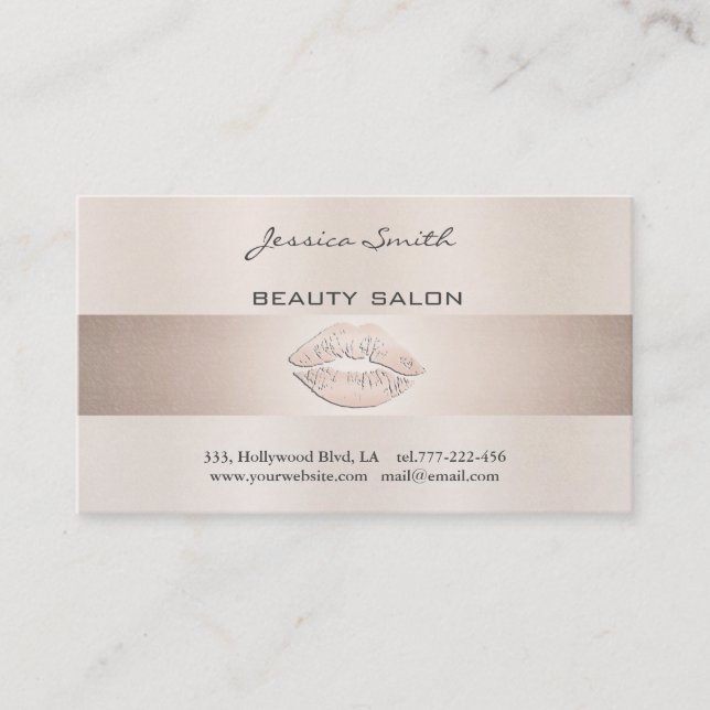 Appointment card elegant shiny bright lips (Front)