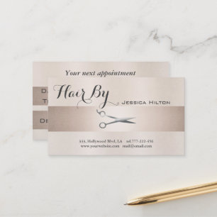Appointment card elegant shiny bright scissors