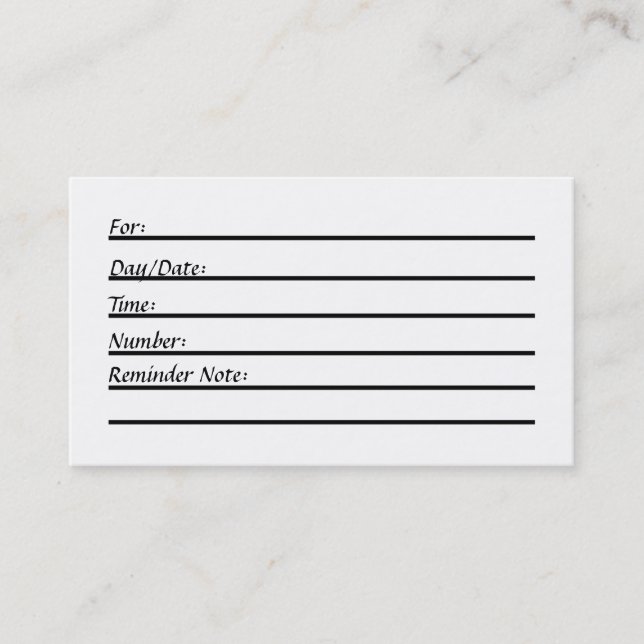Appointment Card (hay) (Front)