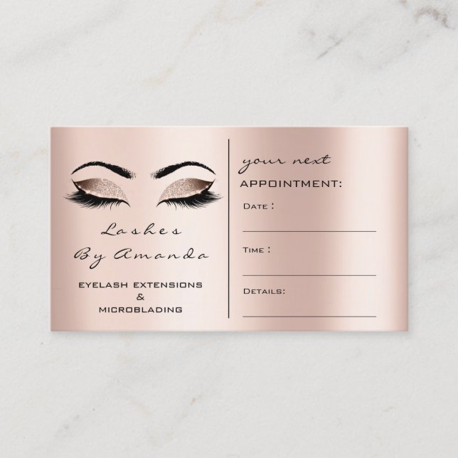 Appointment Card Makeup Artist Black Rose Lashes (Front)