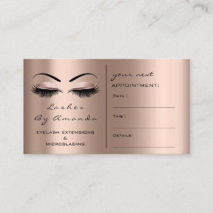 Appointment Card Makeup Artist Blush Rose Lash VIP