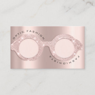 Appointment Card Optic Rose Glitter Blush Glasses