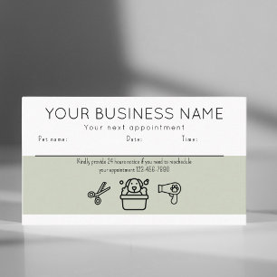 Appointment card professional dog grooming service