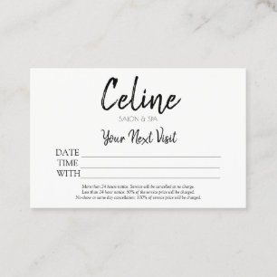 Appointment Card Salon & Spa