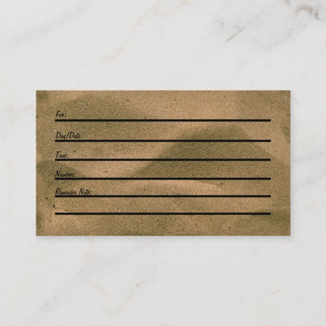 Appointment Card (sand) (Front)