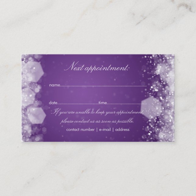 Appointment Card Sparkling Night Purple (Front)