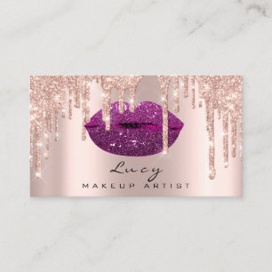 Appointment Drips Purple Lips Glitter Drips Makeup Card