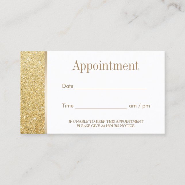 Appointment Elegant Gold Glitter Modern (Front)