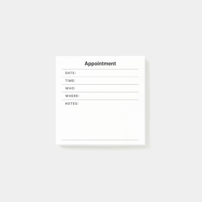 Appointment Notes (Front)