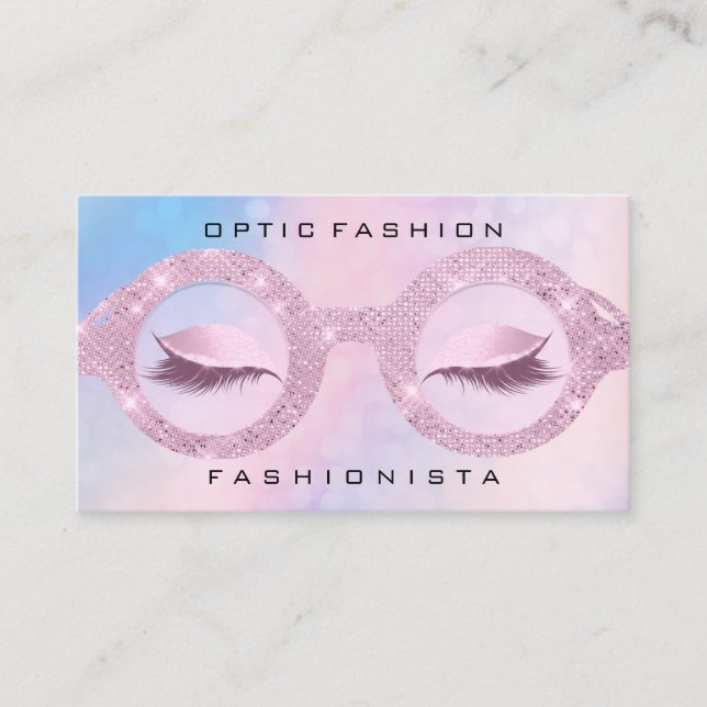 Appointment Optic Holographic  Pink Eyes Glasses Calling Card (Front)