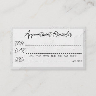 Appointment Reminder Abstract White Colour Textur Business Card