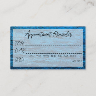 Appointment Reminder Blue Abstract Water Waves Business Card