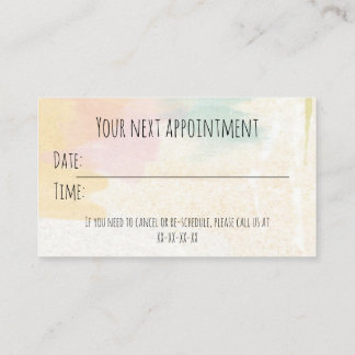 Appointment reminder business card