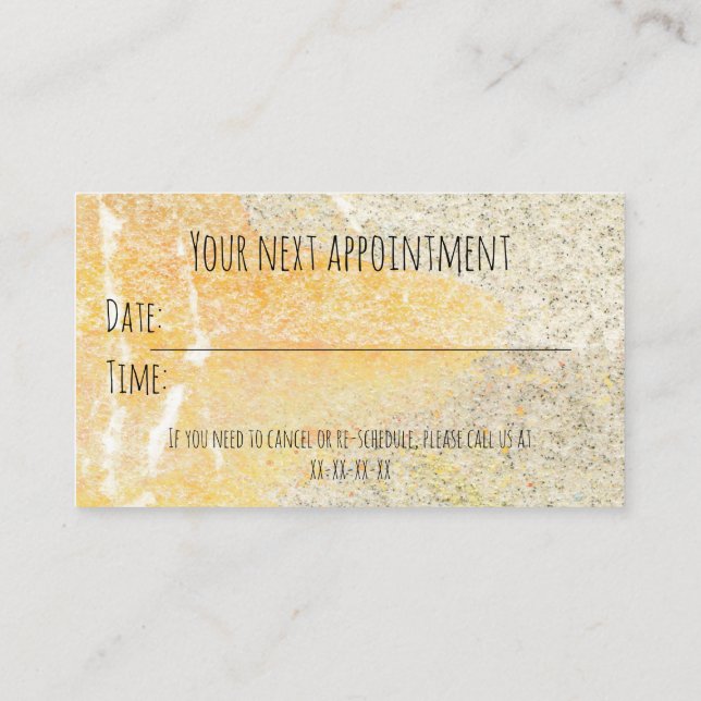 Appointment reminder business card (Back)