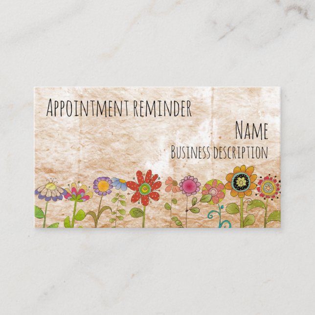 Appointment reminder business card (Front)