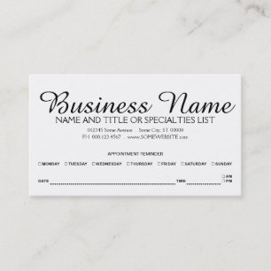 appointment reminder card
