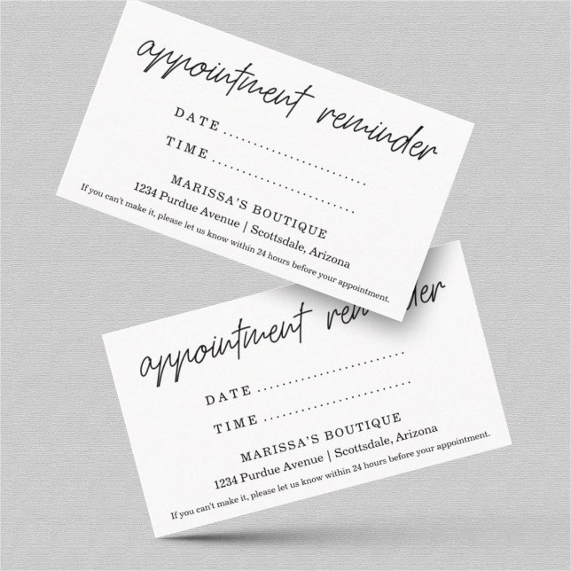 Appointment Reminder Card, Doctor Dental Salon etc Business Card (Creator Uploaded)