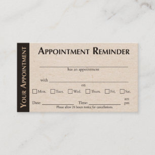 Appointment Reminder Cards - Kraft Color