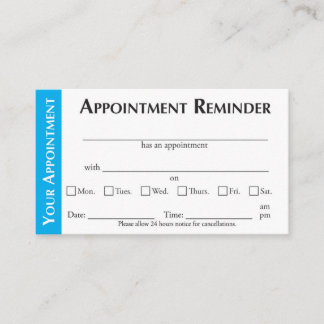 Appointment Reminder Cards - Light Blue