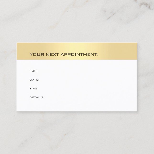Appointment Reminder Elegant Gold Look Template (Front)