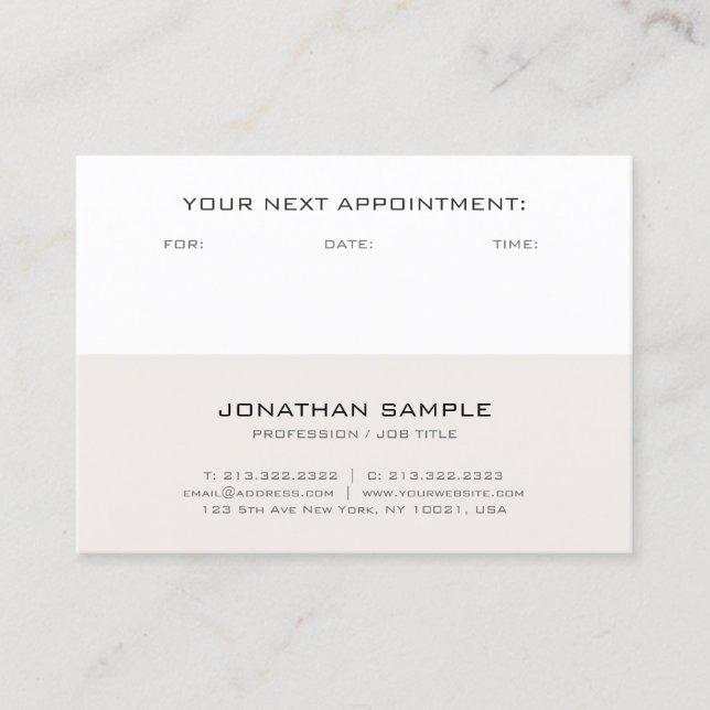 Appointment Reminder Elegant Template Modern Card (Front)