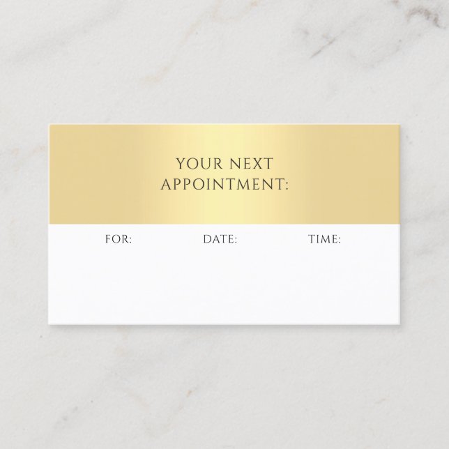 Appointment Reminder Gold White Elegant Template (Front)