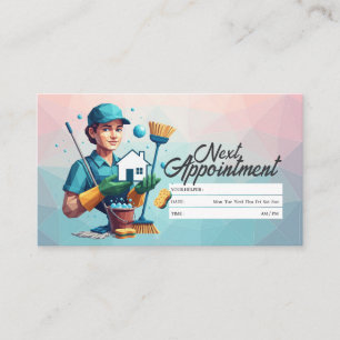 Appointment Reminder House Cleaning Housekeeping Business Card