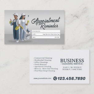 Appointment Reminder House Cleaning Housekeeping Business Card