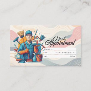Appointment Reminder House Cleaning Housekeeping Business Card