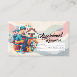 Appointment Reminder House Cleaning Housekeeping Business Card